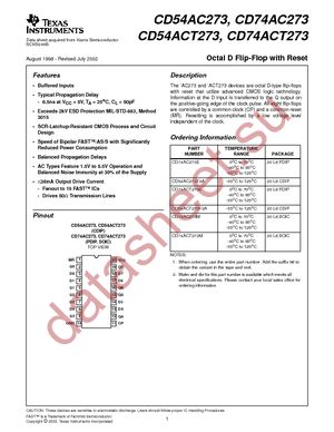 CD74ACT273M96 datasheet  